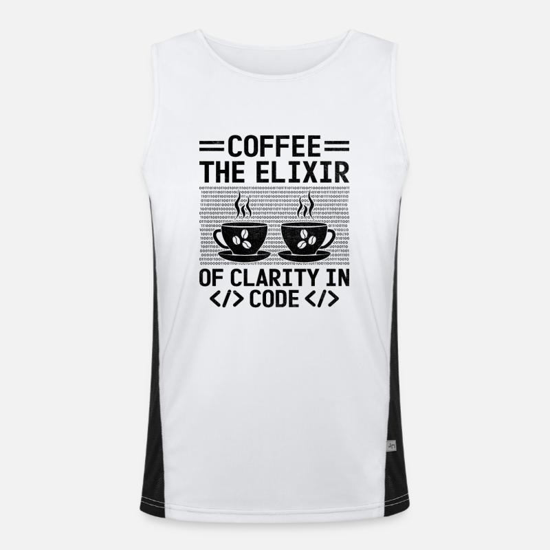 Kaffee-Codierung Programmierer Programmierer Entwickler Nerd Coff Funktionelles Kontrast-Tank Top für Männer 