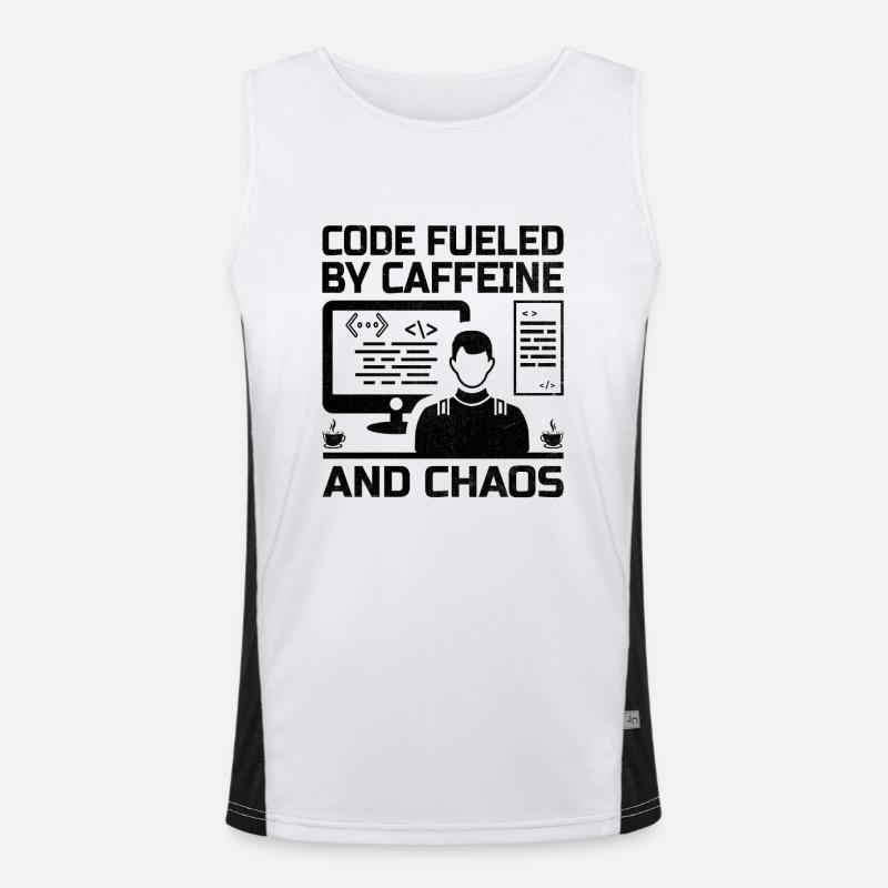 Kaffee-Codierung Programmierer Programmierer Entwickler Nerd Coff Funktionelles Kontrast-Tank Top für Männer 