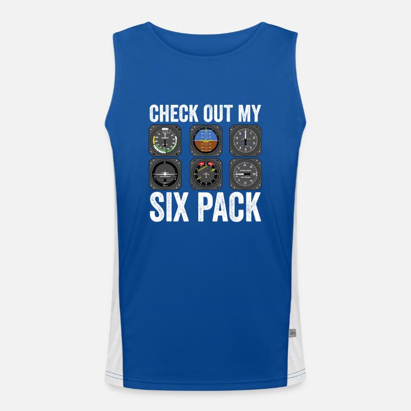 Funny Pilot Six Pack Aviation Flight Simulation Funktionelles Kontrast-Tank Top für Männer 