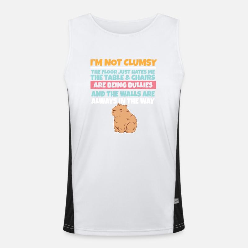 Je ne suis pas maladroit Le sol me déteste Capybara stupide Débardeur respirant contrasté Homme 