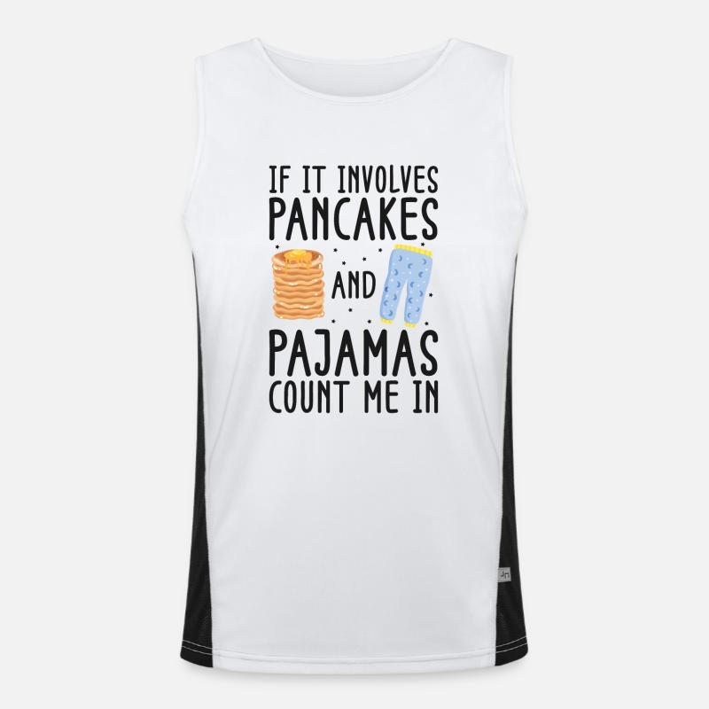 Pancake Lover Kids If It Involves Men's Functional Contrast Tank Top 