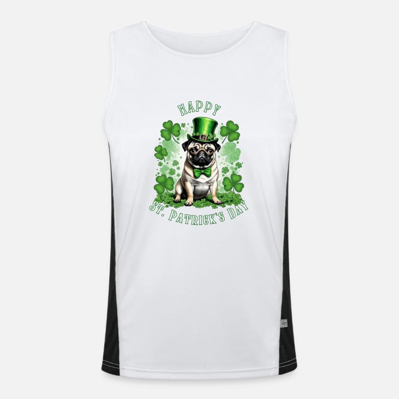 Carlin de la Saint-Patrick I Shamrock Carlin de la Saint-Paddy Débardeur respirant contrasté Homme 