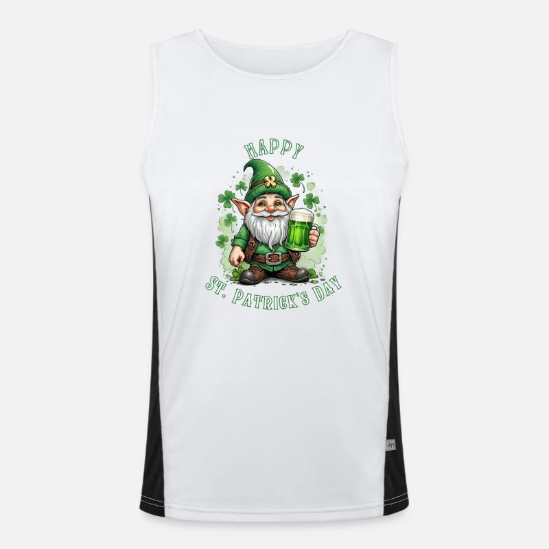 Leprechaun de la Saint-Patrick I Bière verte I Débardeur respirant contrasté Homme 