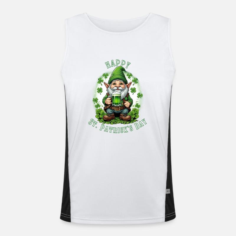 Leprechaun de la Saint-Patrick I Bière verte I Débardeur respirant contrasté Homme 