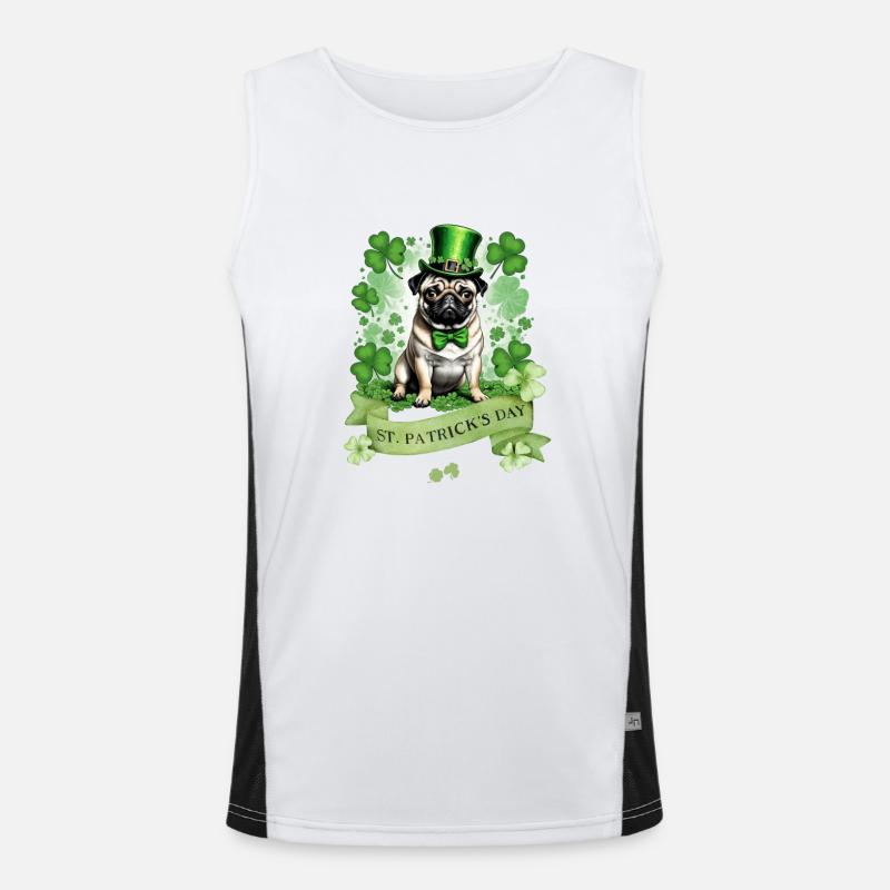 Carlin de la Saint-Patrick I Shamrock Carlin de la Saint-Paddy Débardeur respirant contrasté Homme 