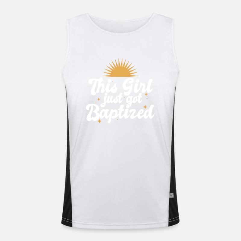 This Girl Just Got Baptized Christian Religious Funktionelles Kontrast-Tank Top für Männer 