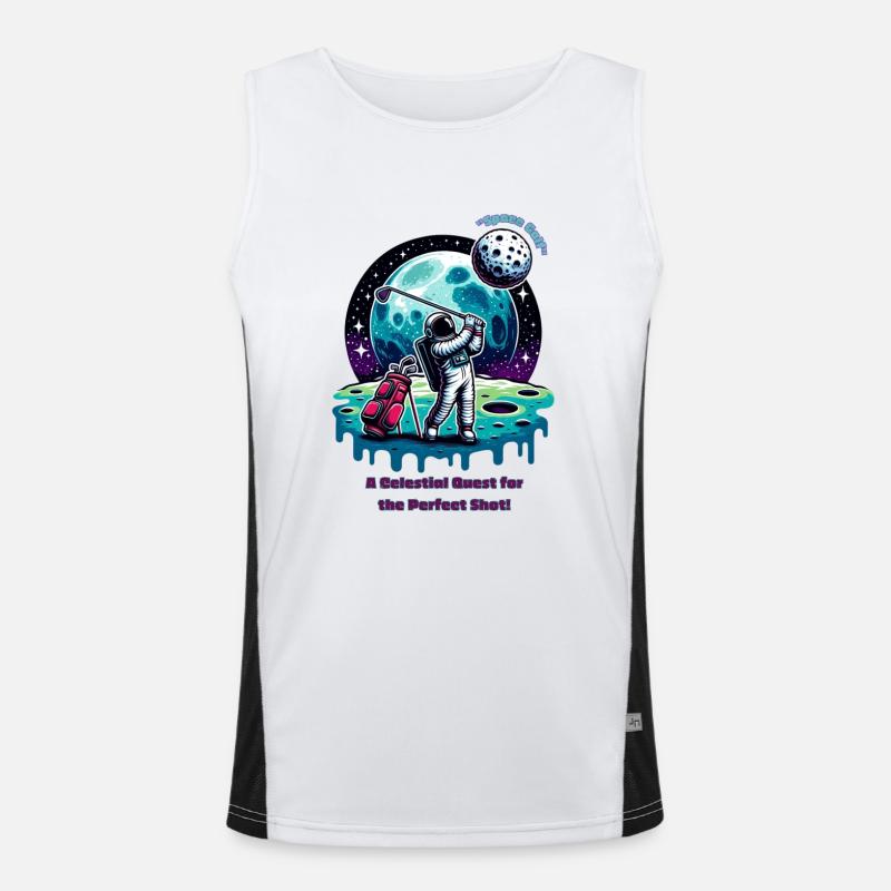 Space Golf Funktionelles Kontrast-Tank Top für Männer 