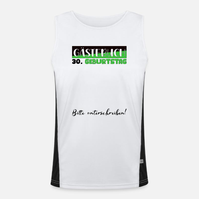 30 Geburtstag Geschenk Damen Deko Herren Gästebuch Funktionelles Kontrast-Tank Top für Männer 