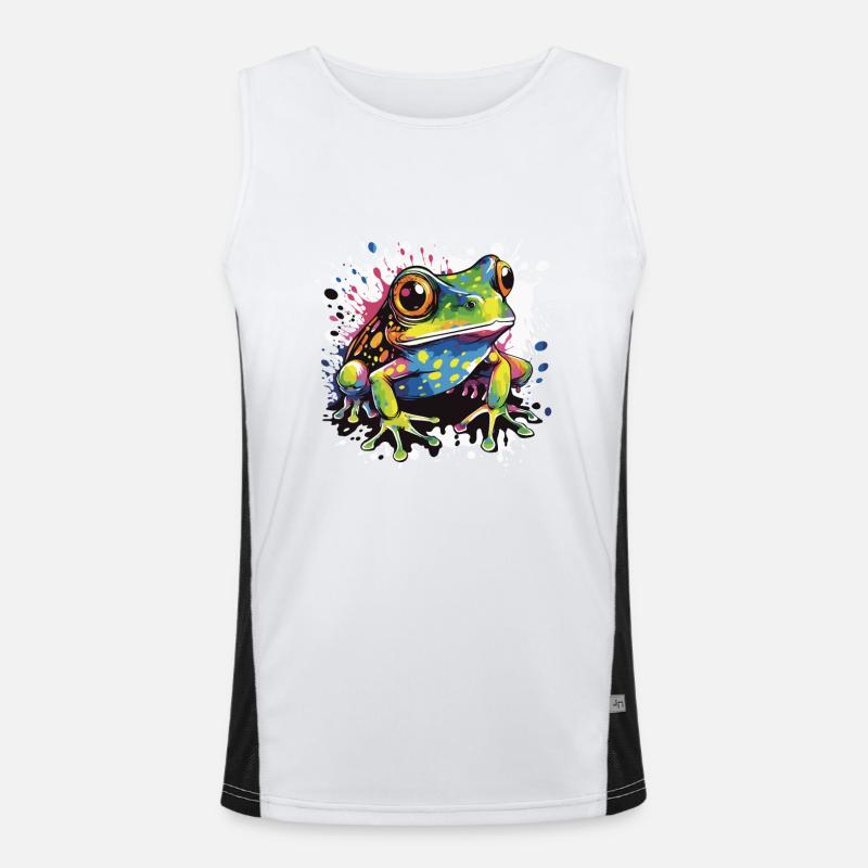 Frosch Pop Art Tier Funktionelles Kontrast-Tank Top für Männer 