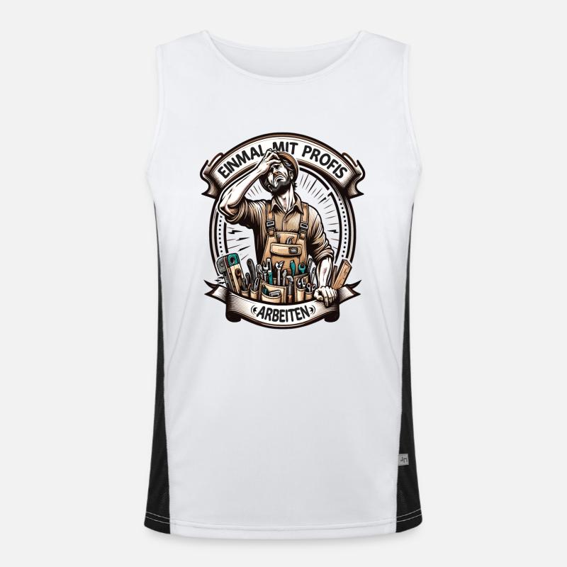 Craftsmen work with professionals for once Men's Functional Contrast Tank Top 
