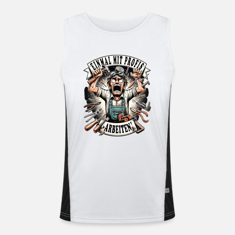 Craftsmen work with professionals for once Men's Functional Contrast Tank Top 