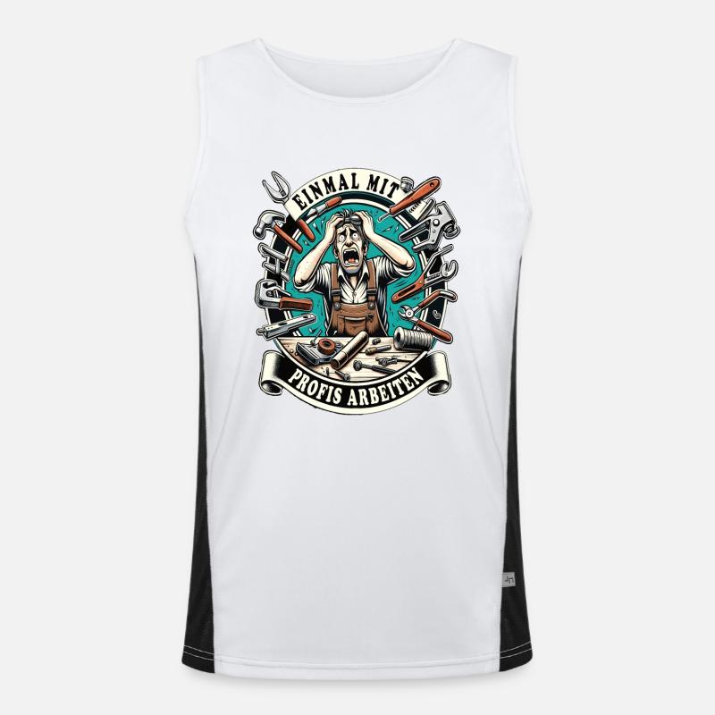 Craftsmen work with professionals for once Men's Functional Contrast Tank Top 