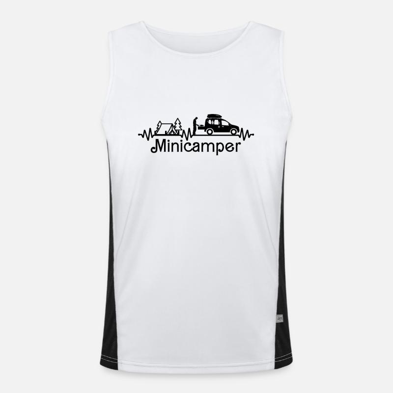 Herzschlag Minicamper Camping-Camper Microcamper Funktionelles Kontrast-Tank Top für Männer 