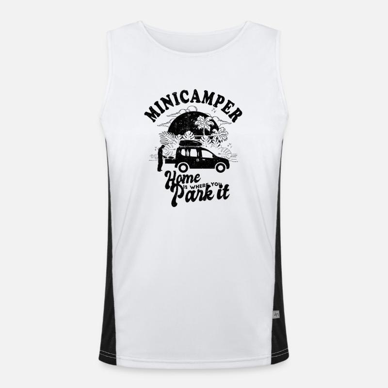 Minicamper Sprüche Camping-Camper Microcamper Funktionelles Kontrast-Tank Top für Männer 