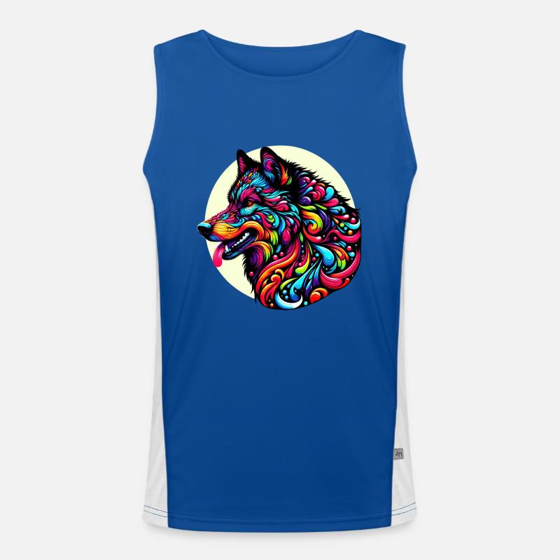 Wolf, Wolfskopf Funktionelles Kontrast-Tank Top für Männer 