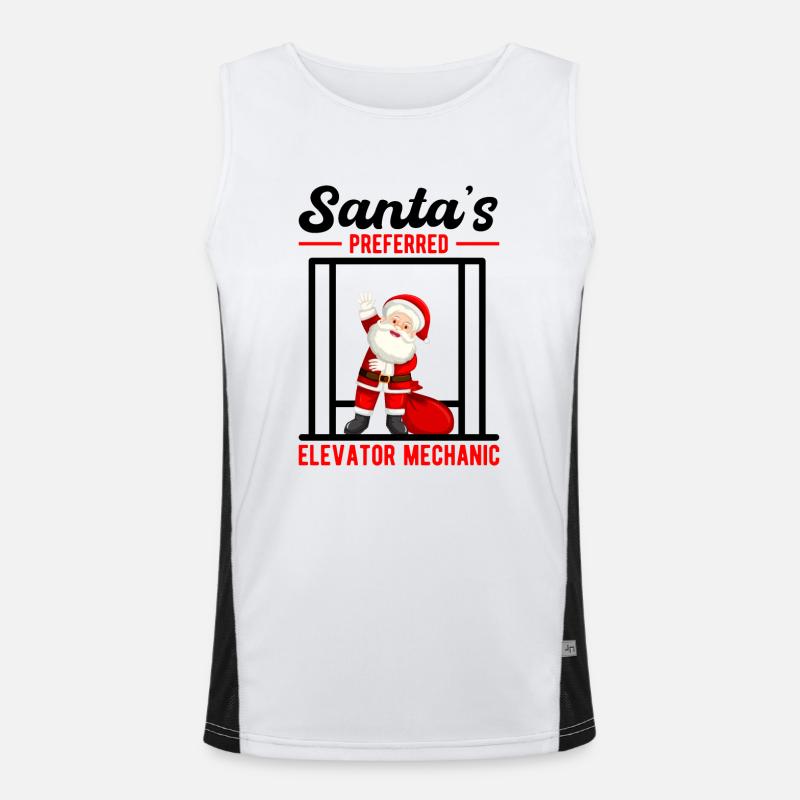 Santa´s Preferred Elevator Mechanic Gift Idea Funktionelles Kontrast-Tank Top für Männer 