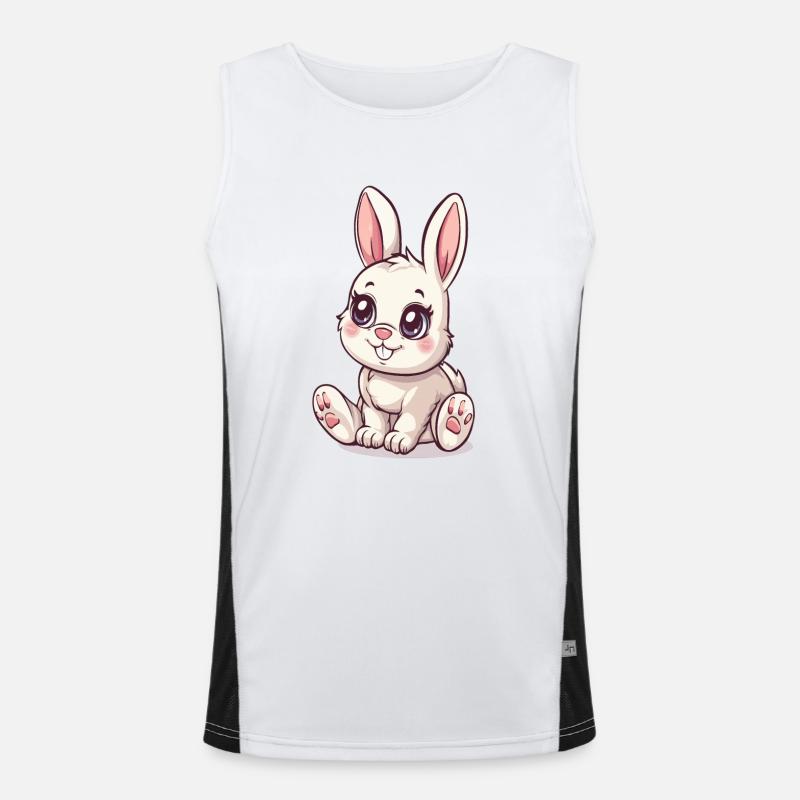 Cute Bunny, Easter Bunny, Easter Gift, Animal Love Men's Functional Contrast Tank Top 