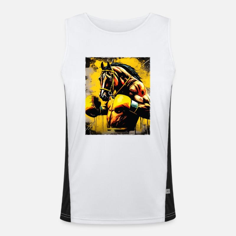 Pferd Boxer Kämpfer Funktionelles Kontrast-Tank Top für Männer 