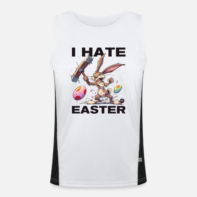 I HATE Easter! - Men's Functional Contrast Tank Top  - white/black
