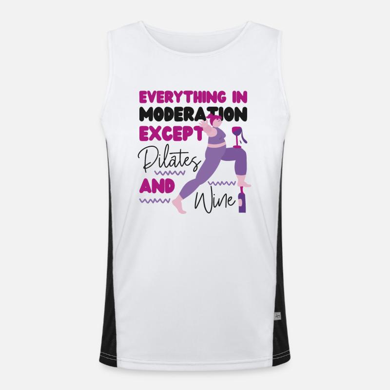 Pilates Instructor Teacher Wine Funktionelles Kontrast-Tank Top für Männer 