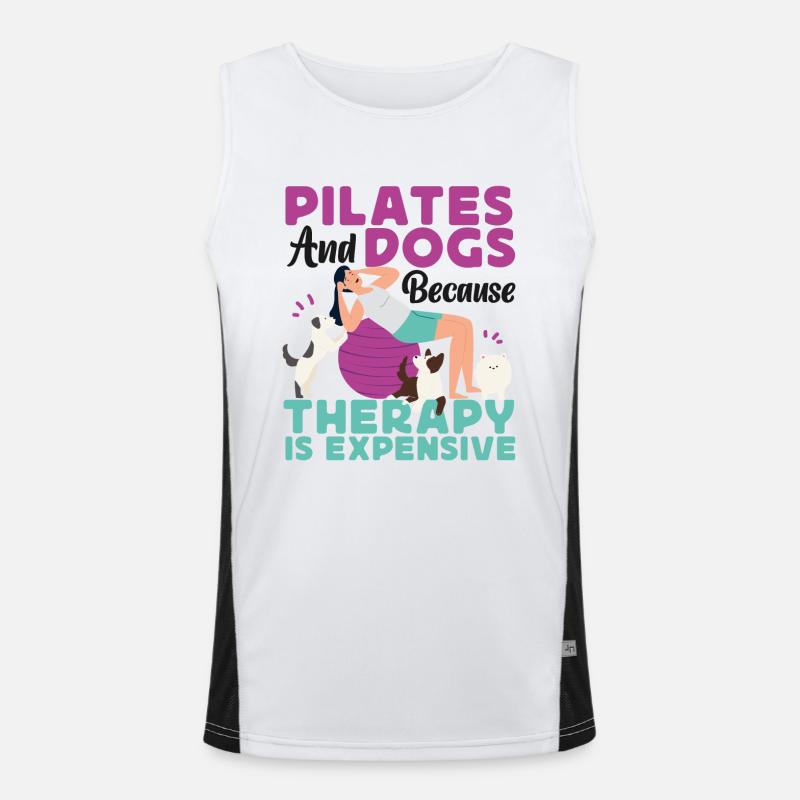Pilates Instructor Teacher Dog Men's Functional Contrast Tank Top 