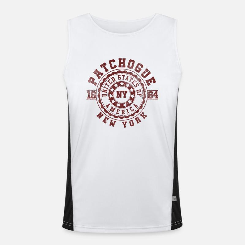 Patchogue NY | New York Reise & Souvinier Geschenk Funktionelles Kontrast-Tank Top für Männer 