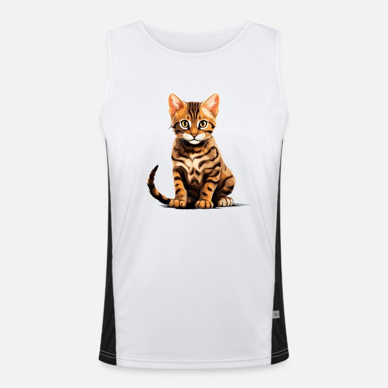 Bengal Cat Bengalkatze Funktionelles Kontrast-Tank Top für Männer 