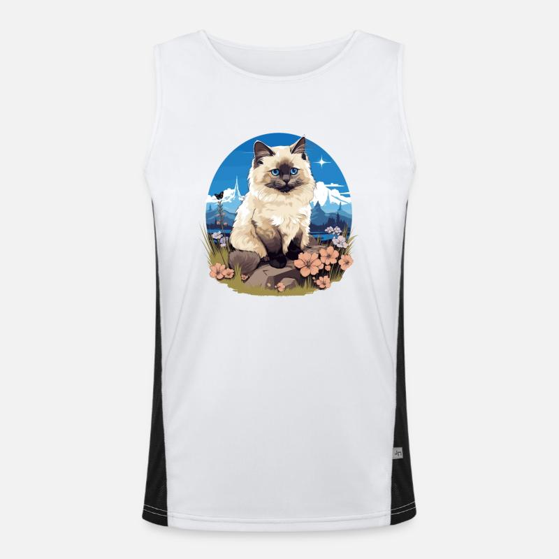 Chat de Birmanie Birma Katze Débardeur respirant contrasté Homme 