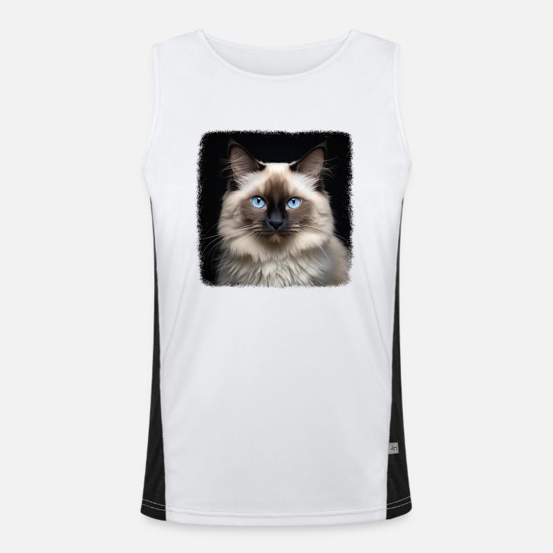 Birman Cat Birma Katze Funktionelles Kontrast-Tank Top für Männer 