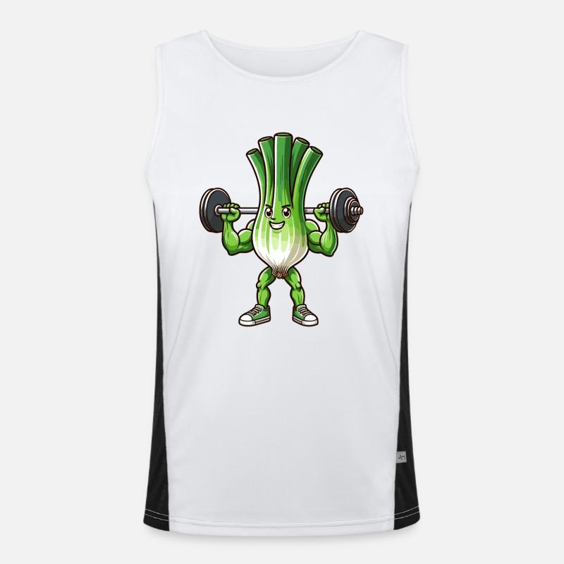 Leek Bodybuilder, Strength Training Men's Functional Contrast Tank Top 