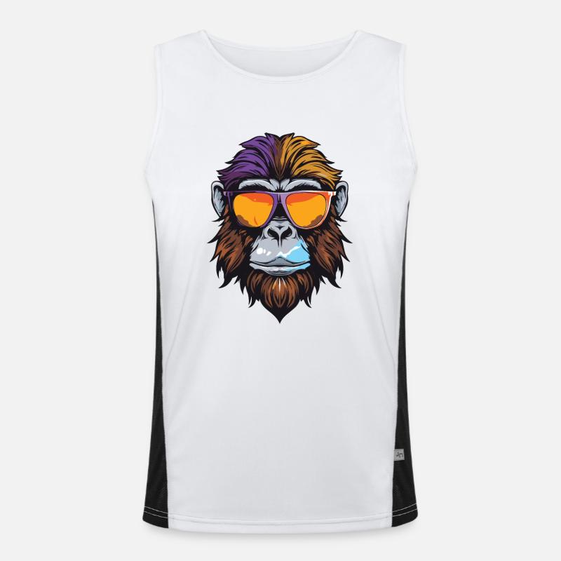 Affe Kopf Porträt Cool Funktionelles Kontrast-Tank Top für Männer 