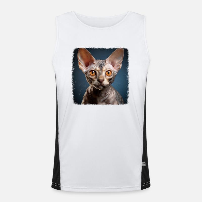 Chaton Devon Rex Chat Devon Rex Débardeur respirant contrasté Homme 