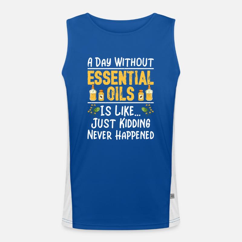 A Day Without Essential Oils Healing Natural Funktionelles Kontrast-Tank Top für Männer 