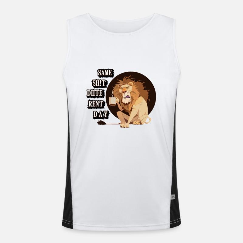 Same Sh!t different Day - Men's Functional Contrast Tank Top  - white/black