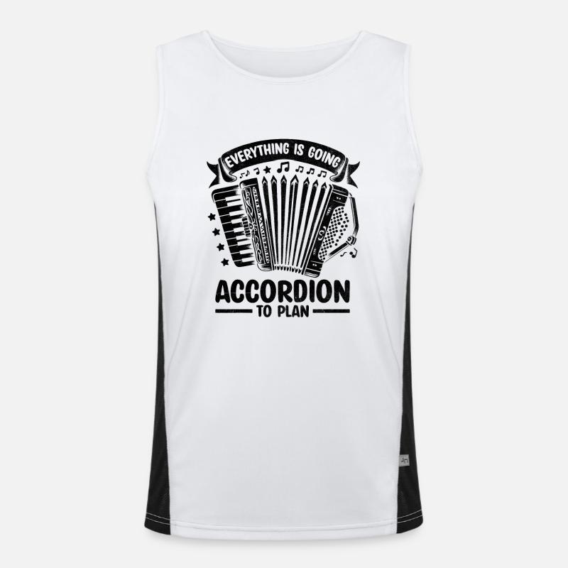 Alles läuft Akkordeon nach Plan Akkordeonist Funktionelles Kontrast-Tank Top für Männer 