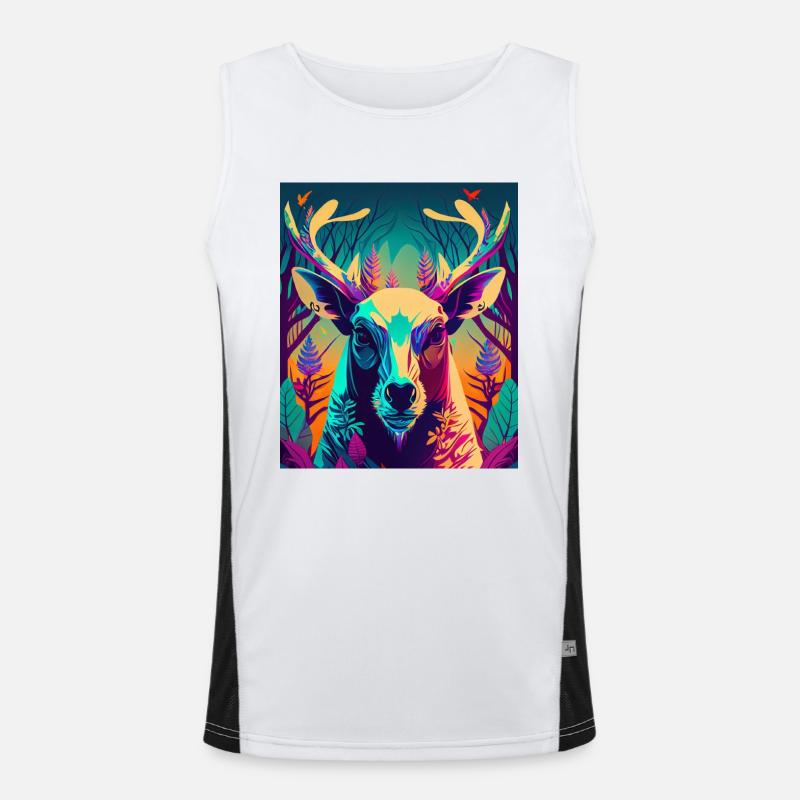Abstract Neon Deer Men's Functional Contrast Tank Top 