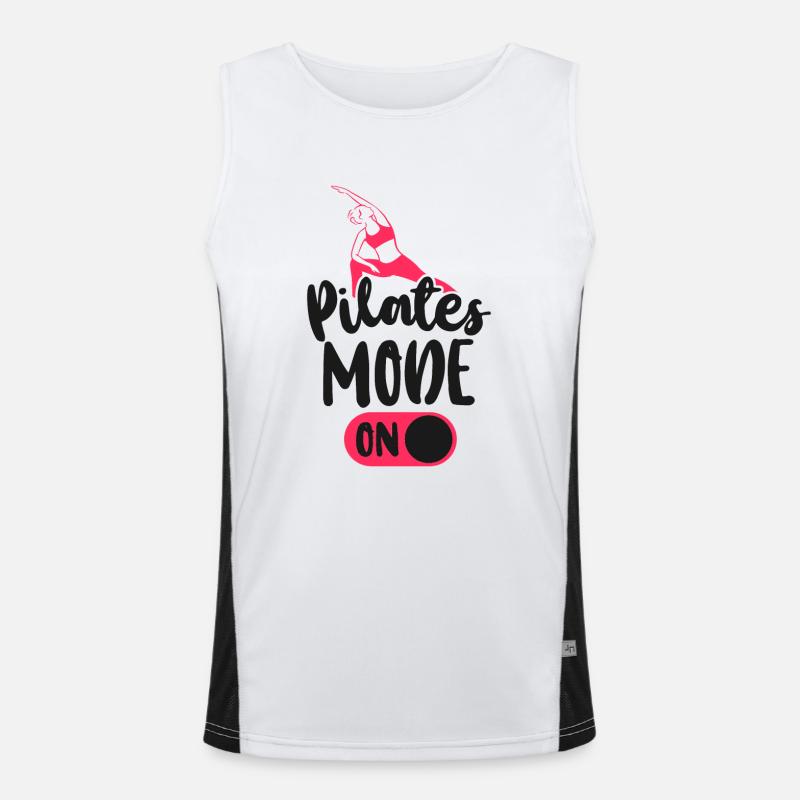 Pilates Instructor Teacher Pilates - Men's Functional Contrast Tank Top  - white/black