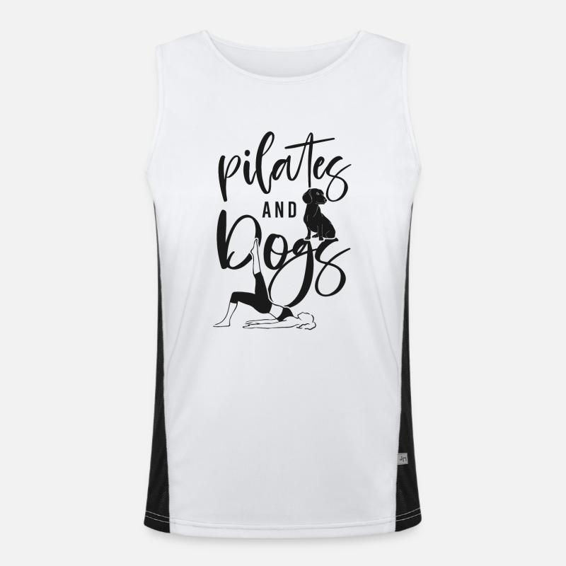 Pilates Instructor Teacher Dog Men's Functional Contrast Tank Top 