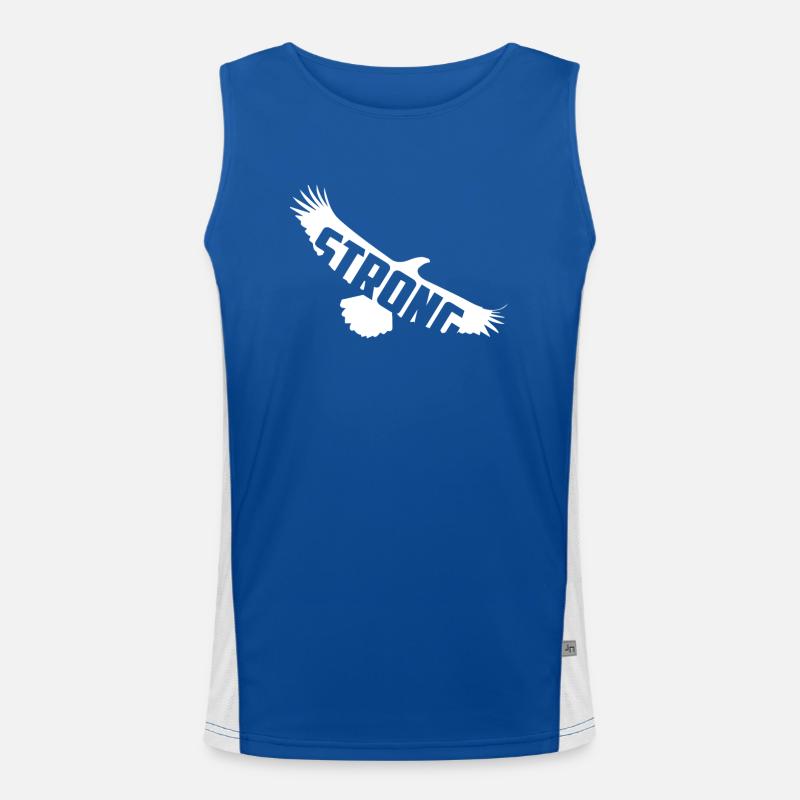 Soar With Strength and Pride Bold White Eagle Funktionelles Kontrast-Tank Top für Männer 