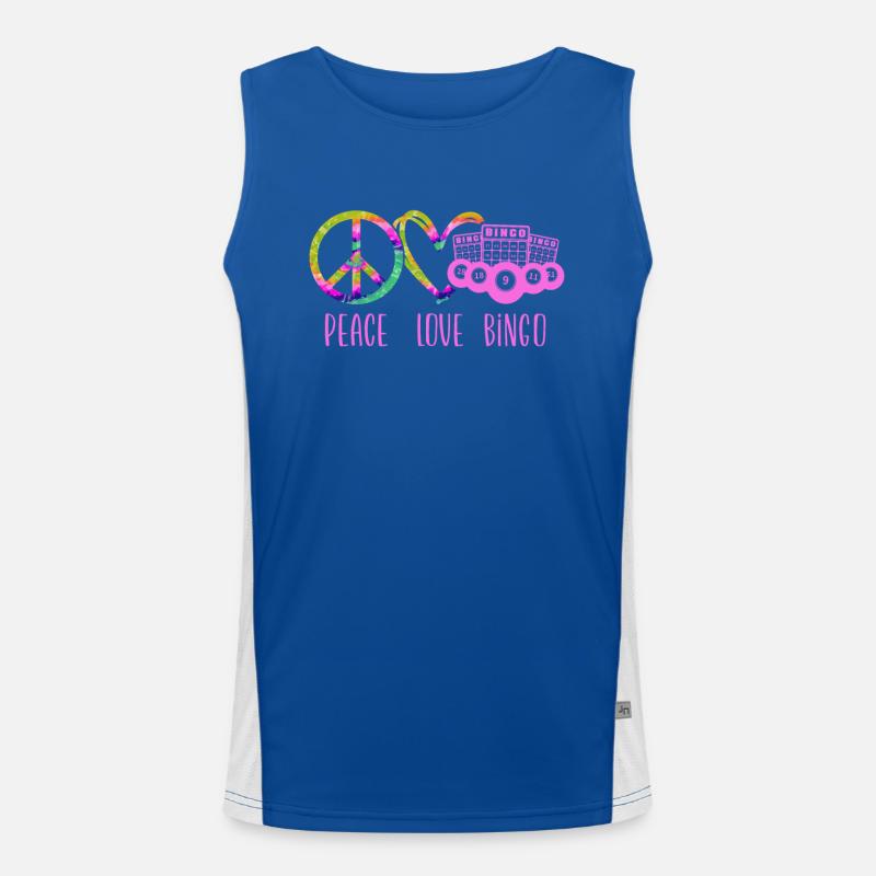 Bingo Player Peace Love Bingo Funktionelles Kontrast-Tank Top für Männer 