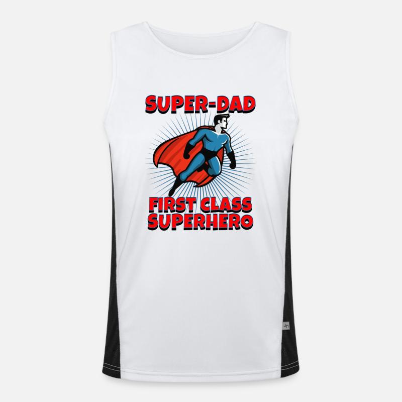 SUPER-DAD - first class superhero Men's Functional Contrast Tank Top 