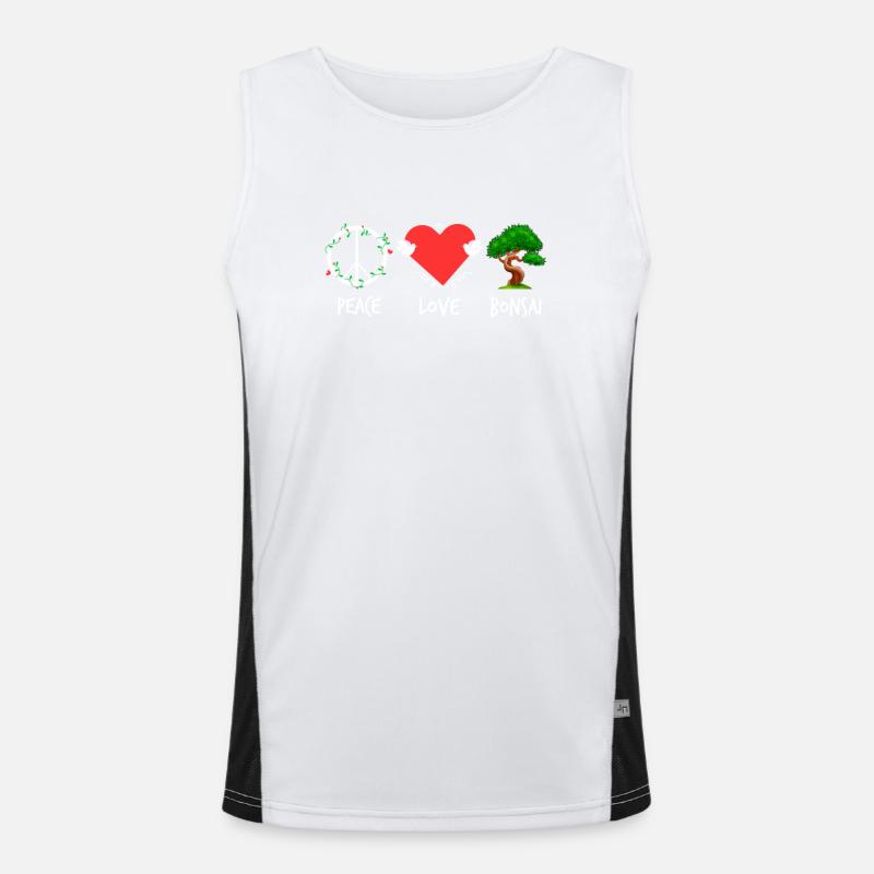 Frieden Liebe Bonsai Funktionelles Kontrast-Tank Top für Männer 