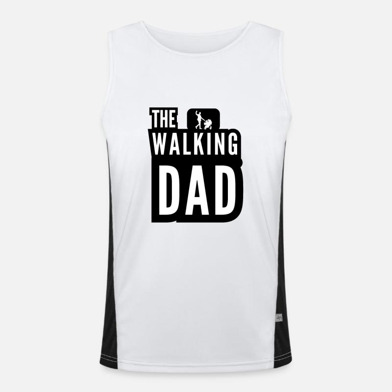 The Walking Dad Father Stroller White Black Funktionelles Kontrast-Tank Top für Männer 