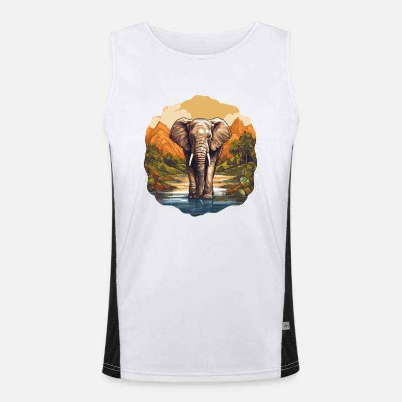 Elefanten Elefant Funktionelles Kontrast-Tank Top für Männer 