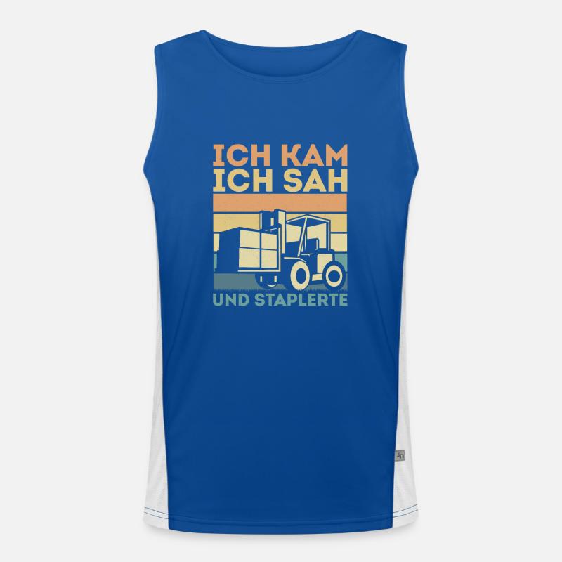 Gabelstaplerfahrer Lagerist Lagerarbeiter Funktionelles Kontrast-Tank Top für Männer 