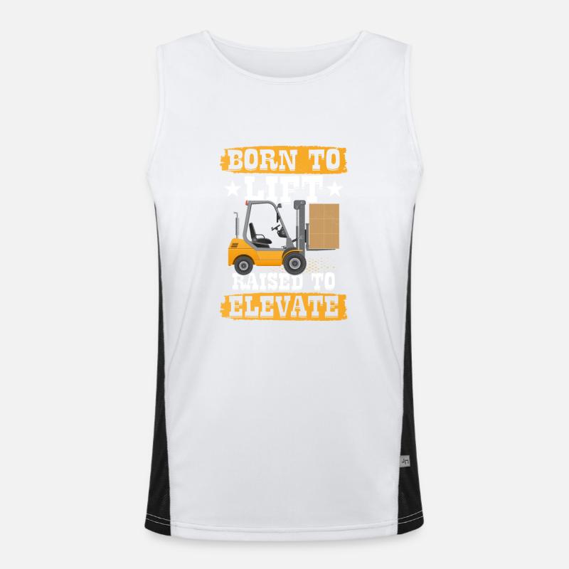 Born To Lift Raised To Elevate Forklift Operator J Men's Functional Contrast Tank Top 