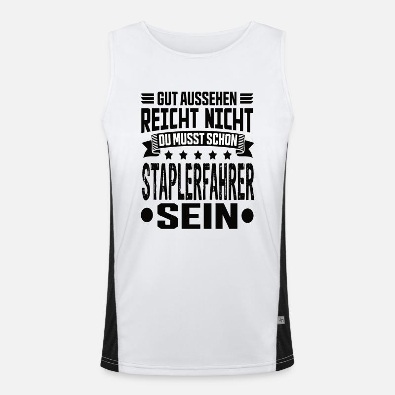 Staplerfahrer Stapler Gabelstapler Staplerfahrerin Funktionelles Kontrast-Tank Top für Männer 