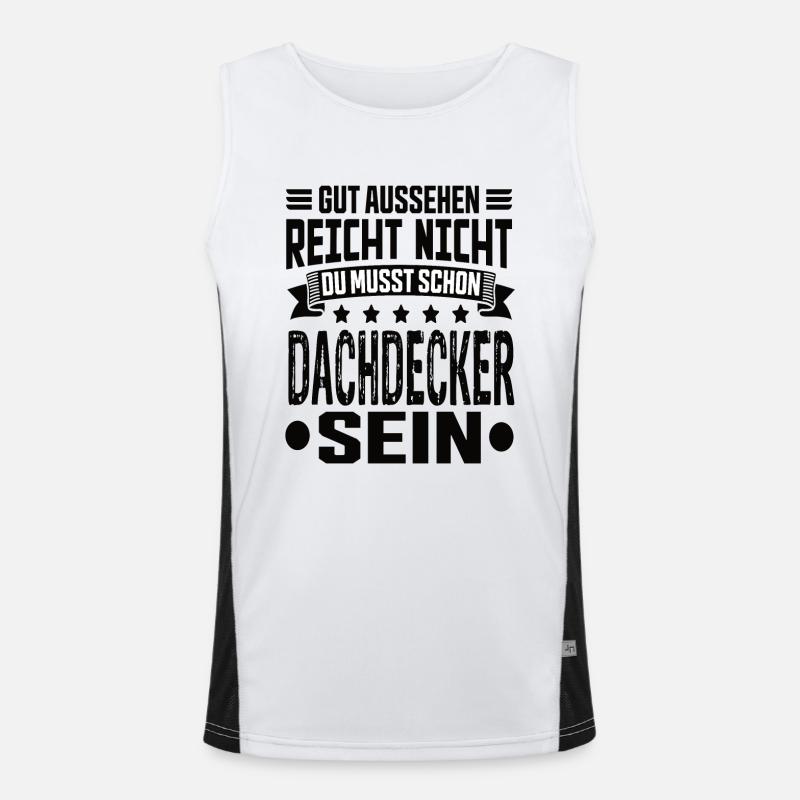 Roofer Roofer Saying Building Construction Roof Men's Functional Contrast Tank Top 
