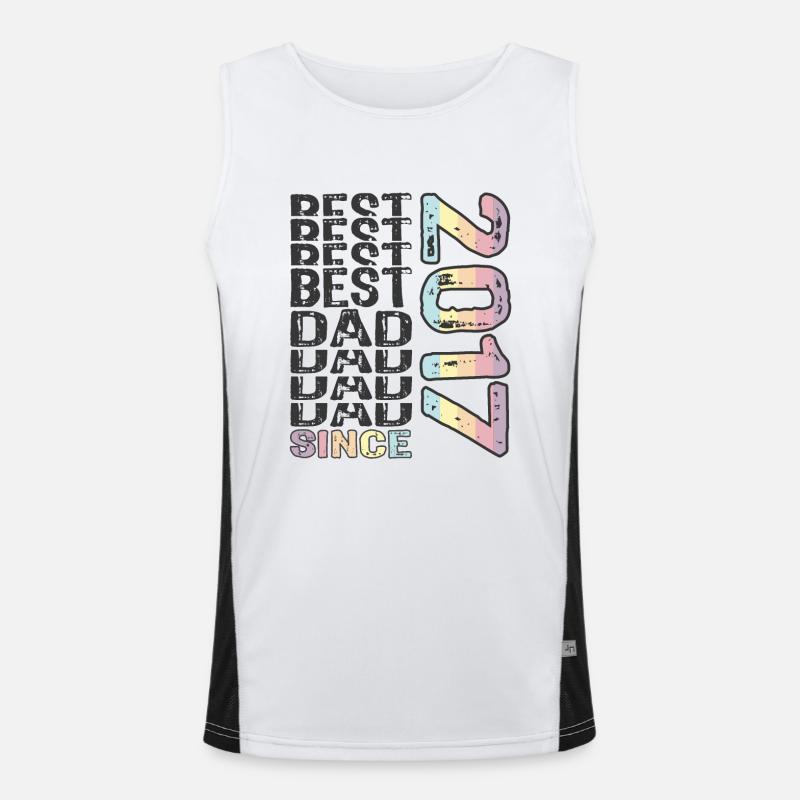 Bester Papa der Welt seit 2017 Vatertag Funktionelles Kontrast-Tank Top für Männer 