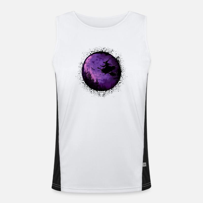 Gothic Hexen Geschenkidee okkulter lila Mond Funktionelles Kontrast-Tank Top für Männer 